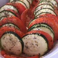 Curgete e tomate assados - legumes no forno